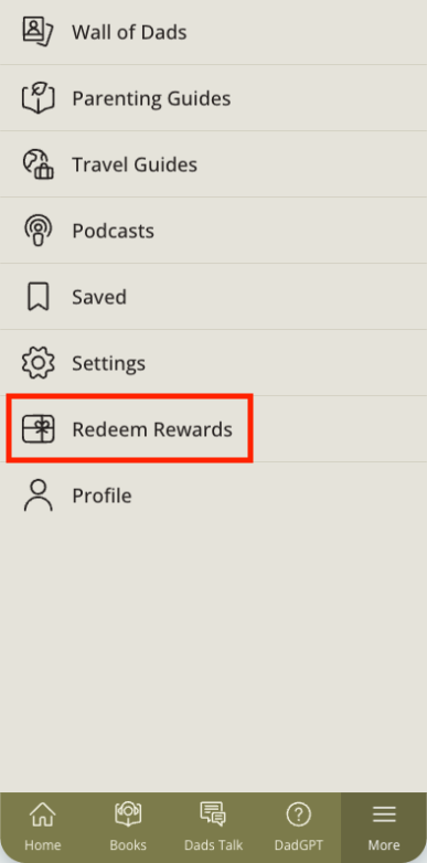 Open Redeem Rewards and select Choose Joy